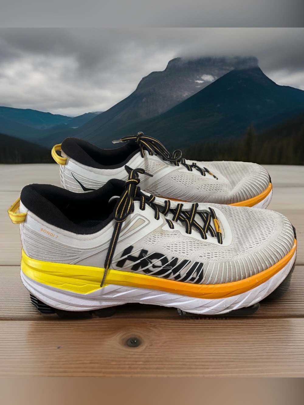 Hoka One One Bondi 7 Wide Men’s 12 2E Gray Nimbus Cloud Sneakers Outdoor